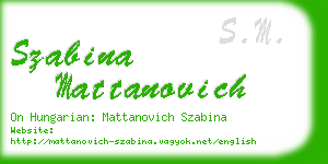 szabina mattanovich business card